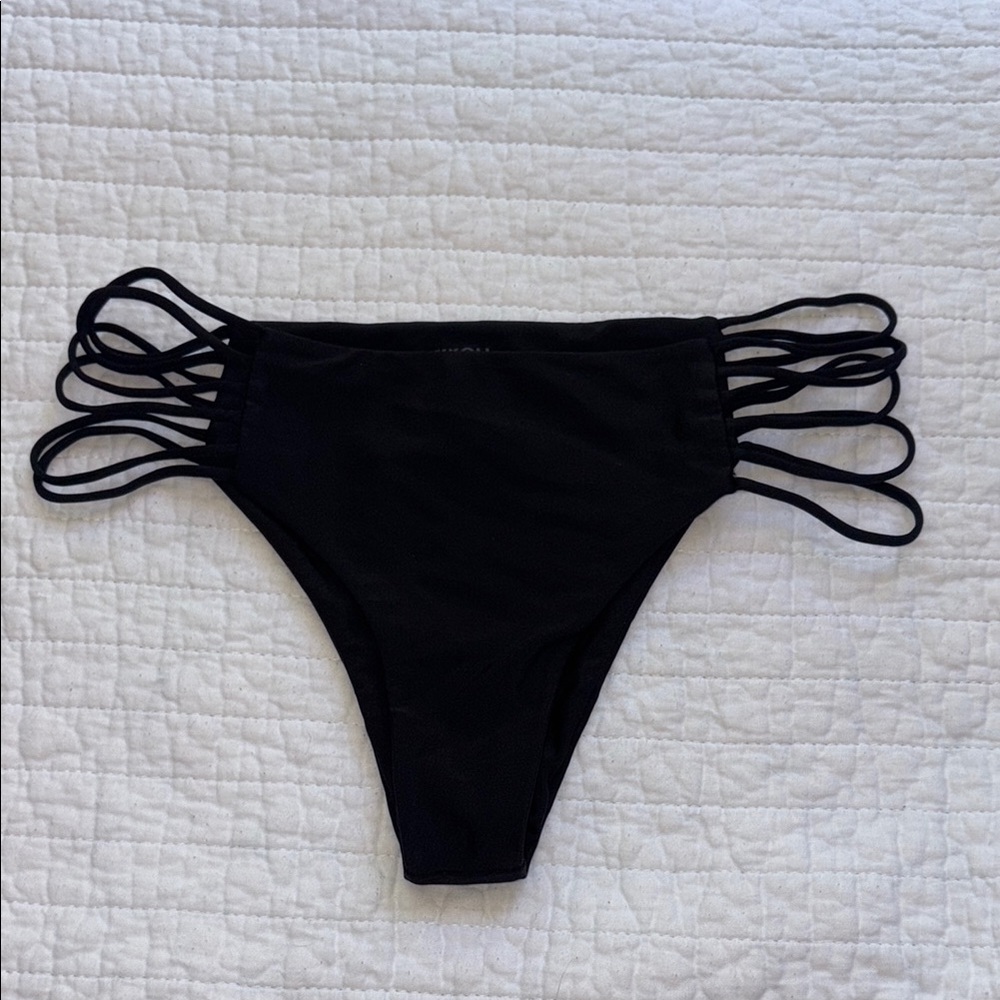 Mikoh Kapalua Black Strappy Bikini Bottom